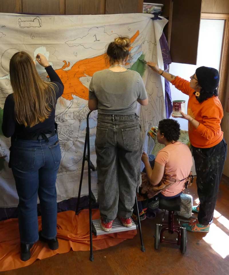 Painting a mural